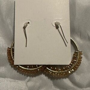 Elegant Gold beaded Hoop Earrings